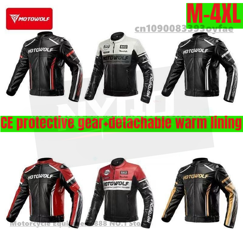 Riding Jacket Leather - MOTOWOLF Motorcycle Riding Leather Jacket Winter