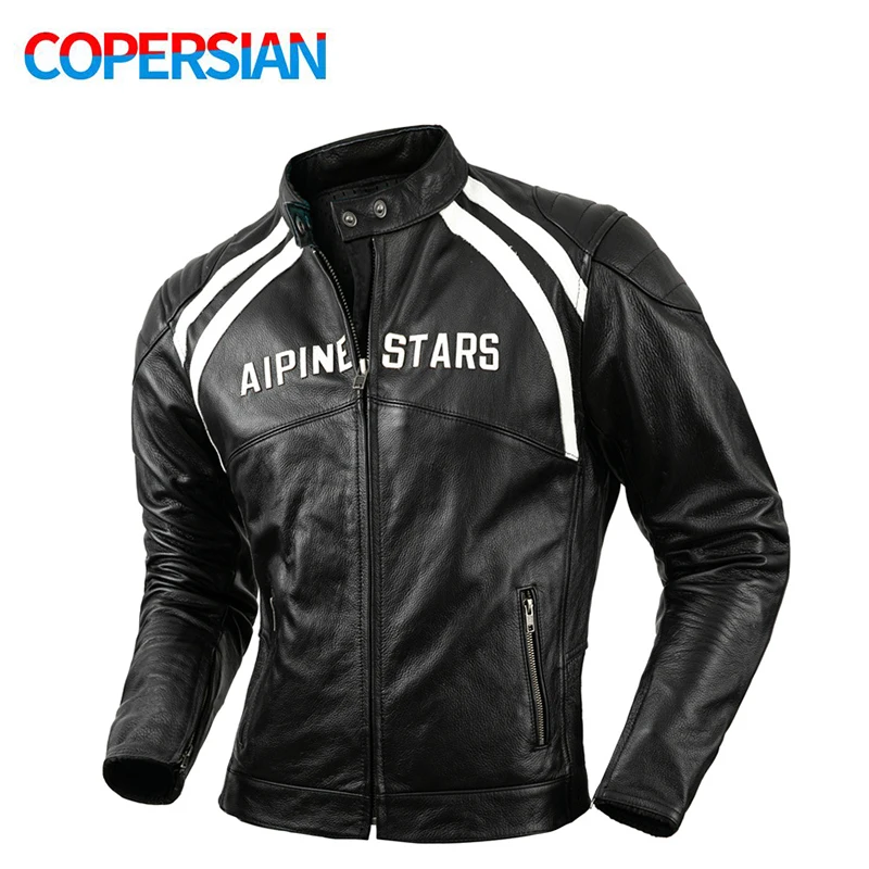 Men's Leather Biker Jacket Ret - Riding Jacket Leather reseña y precio