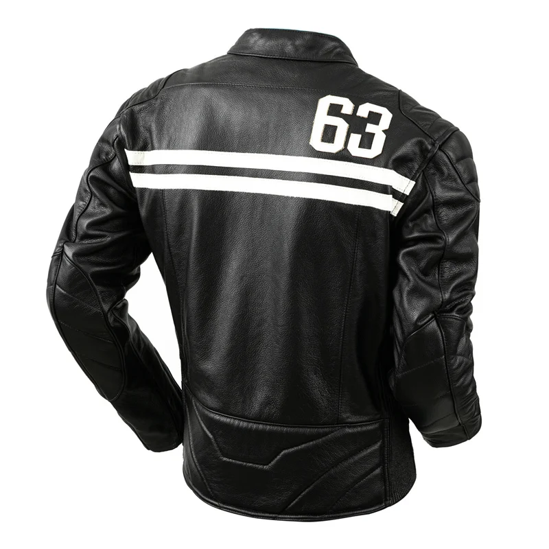 Men's Leather Biker Jacket Ret - Riding Jacket Leather reseña y precio