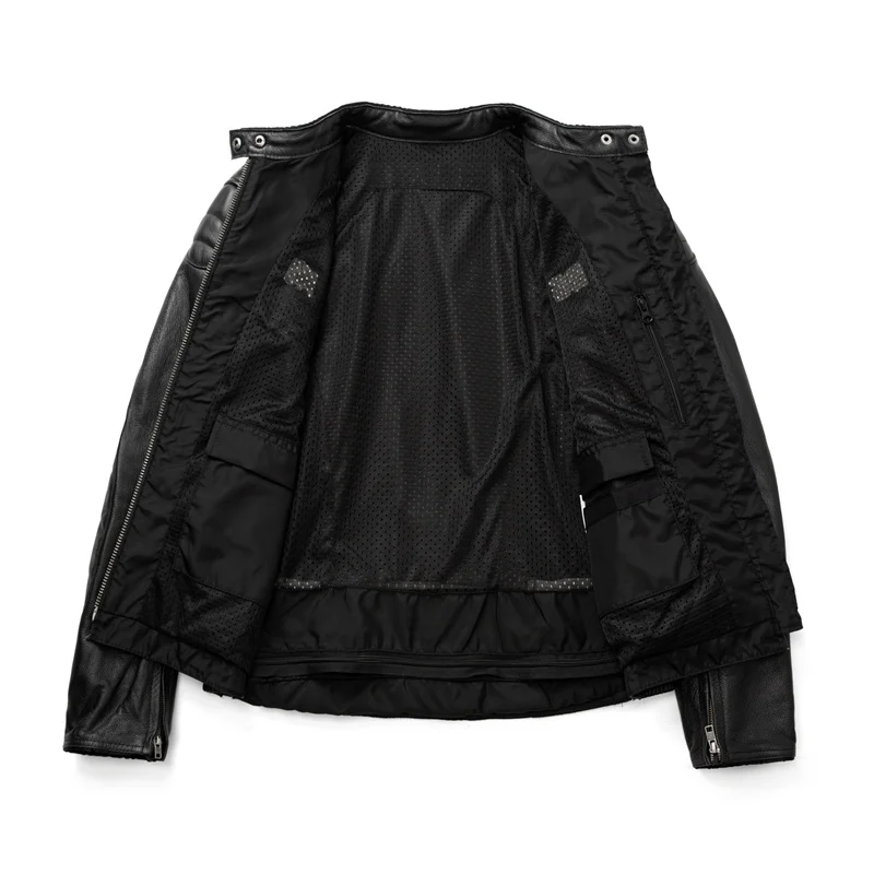 Men's Leather Biker Jacket Ret - Riding Jacket Leather reseña y precio