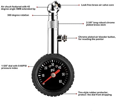 CZC AUTO Heavy Duty Tire Press - Tyre Pressure Gauge reseña y precio
