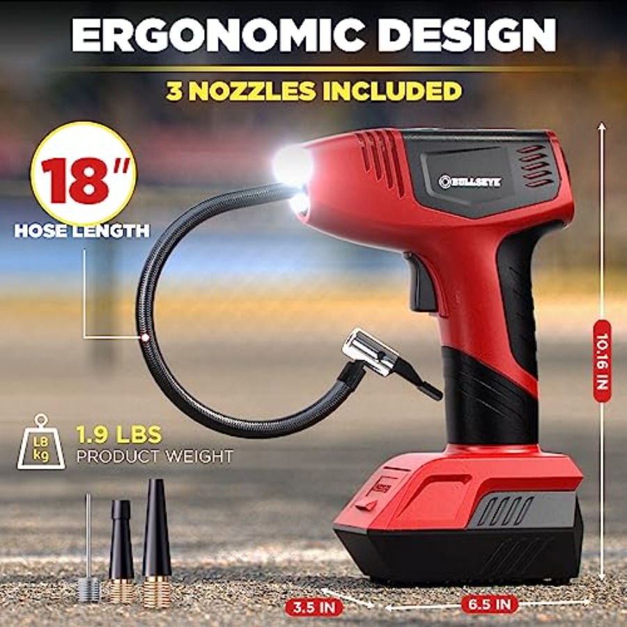 BULLSEYE PRO Tire Inflator wit - Tyre Pressure Gauge reseña y precio