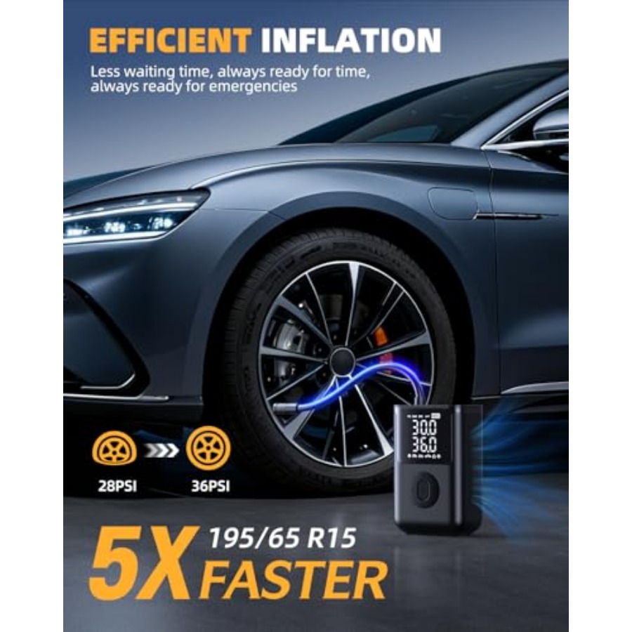Tire Inflator Portable Air Com - Tyre Pressure Gauge reseña y precio