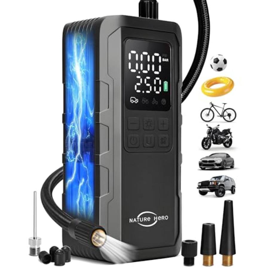 Tire Inflator Portable Air Com - Tyre Pressure Gauge reseña y precio