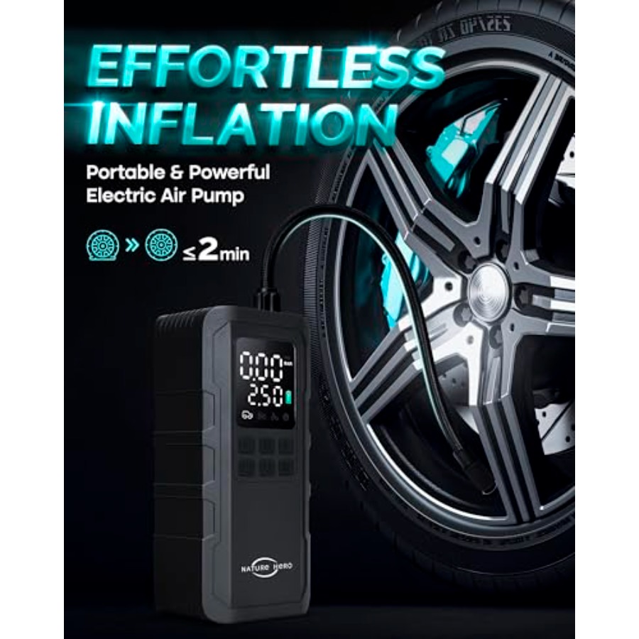Tire Inflator Portable Air Com - Tyre Pressure Gauge reseña y precio