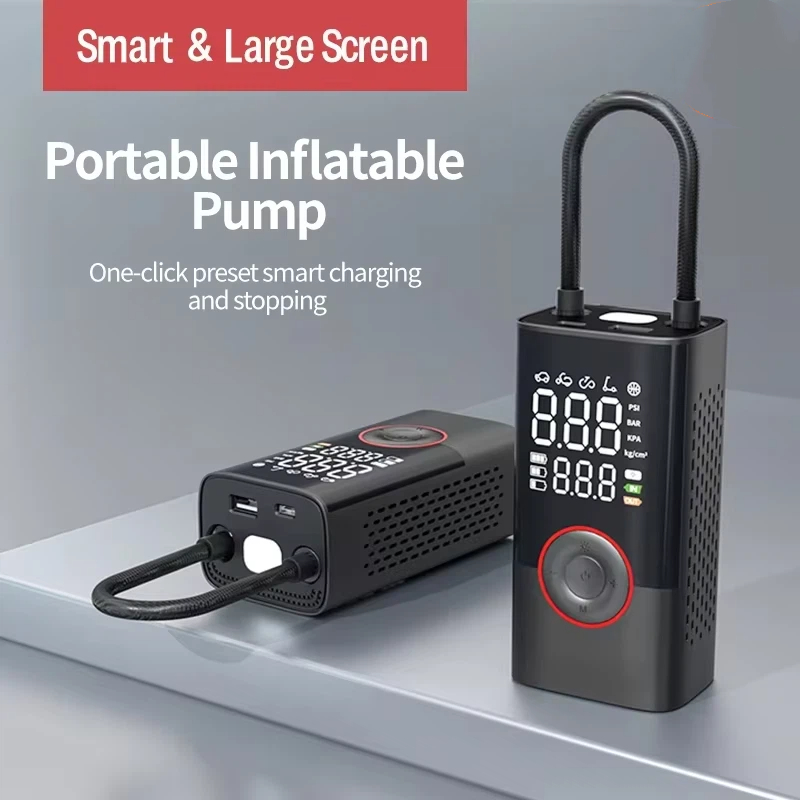 Rechargeable Air Pump Tire Inf - Tyre Pressure Gauge reseña y precio