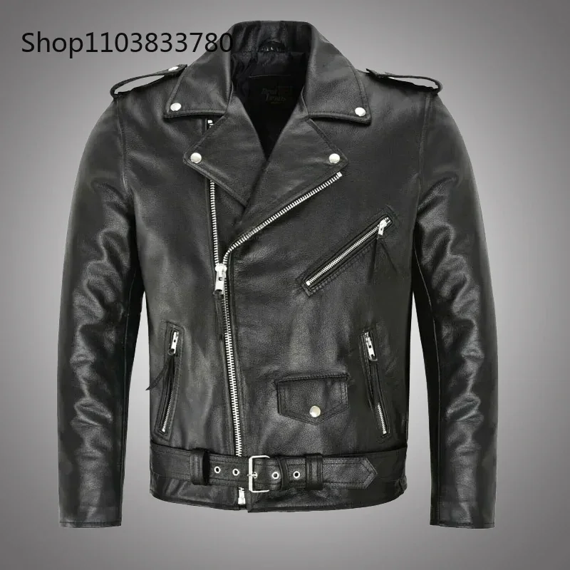 Men PU Leather Jacket Motorcyc - Riding Jacket Leather reseña y precio