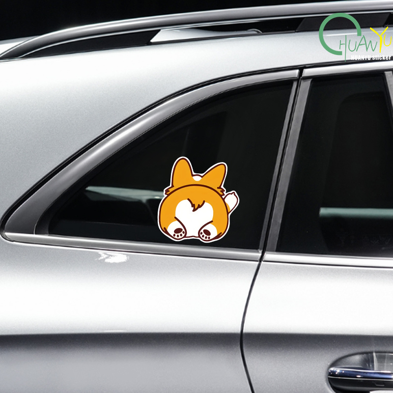 Car Cartoon Car Sticker Corgi  - Motorcycle Gear Helmets reseña y precio