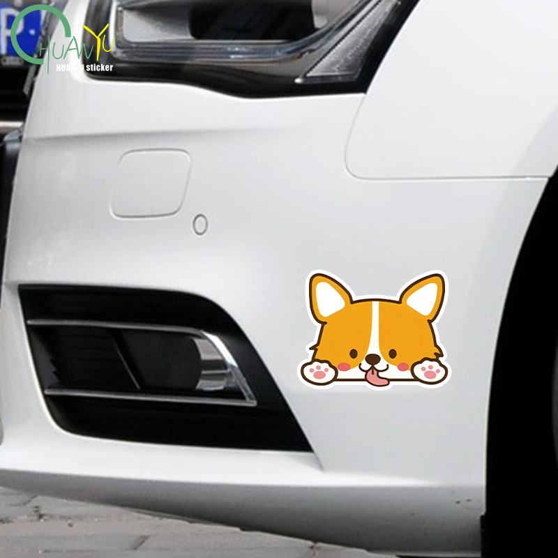 Car Cartoon Car Sticker Corgi  - Motorcycle Gear Helmets reseña y precio