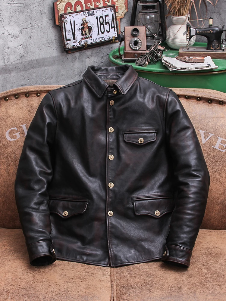YR!Free shipping.Men Deep brow - Riding Jacket Leather reseña y precio