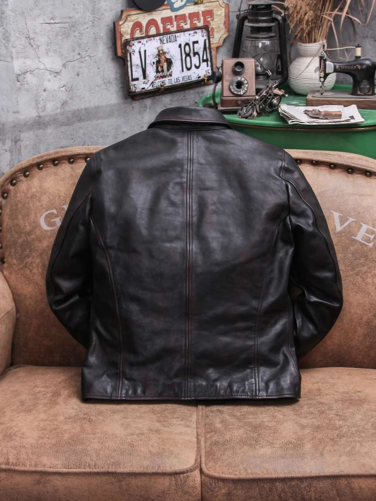 YR!Free shipping.Men Deep brow - Riding Jacket Leather reseña y precio