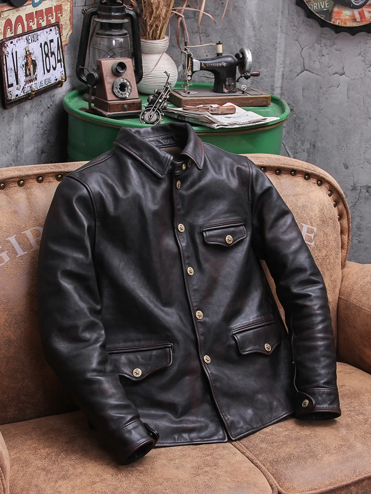 YR!Free shipping.Men Deep brow - Riding Jacket Leather reseña y precio